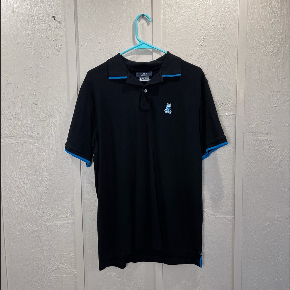 Men’s XXL Black Psycho Bunny Polo with Blue logo